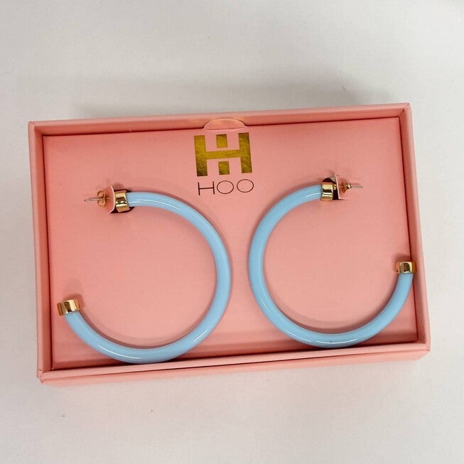 HOOP EARRINGS IN TURQUOISE, Turquoise / Turquoise, hi-res image number null