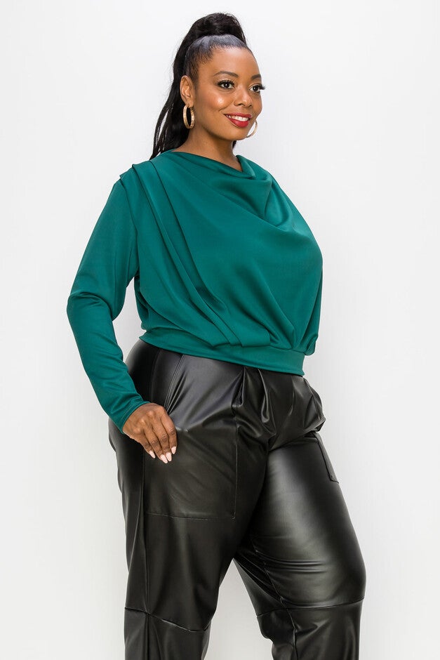 NOELLE COWL NECK TOP, , alternate image number 4