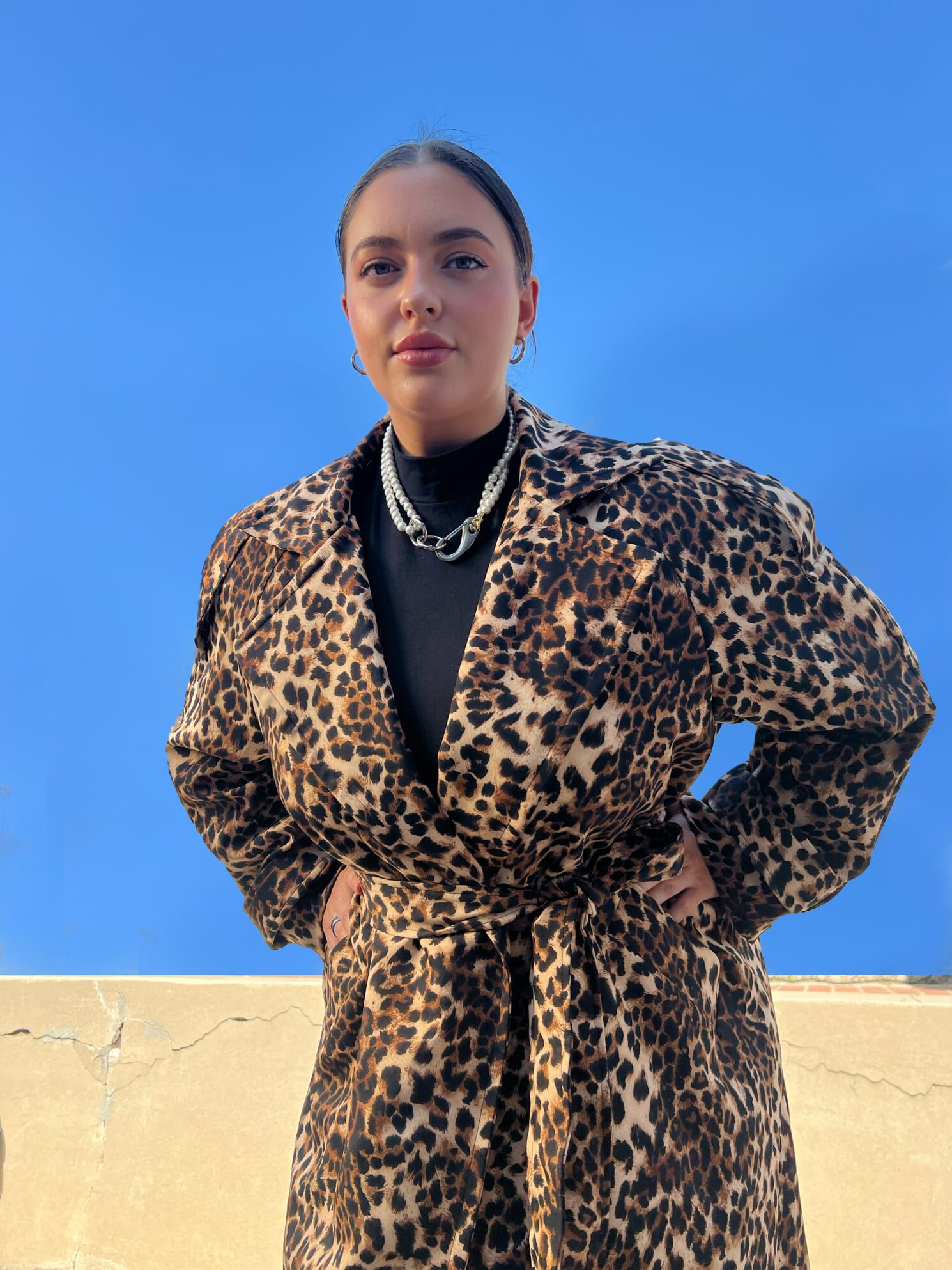 Aria Double Breasted Trench, Leopard / Brown, alternate image number 3