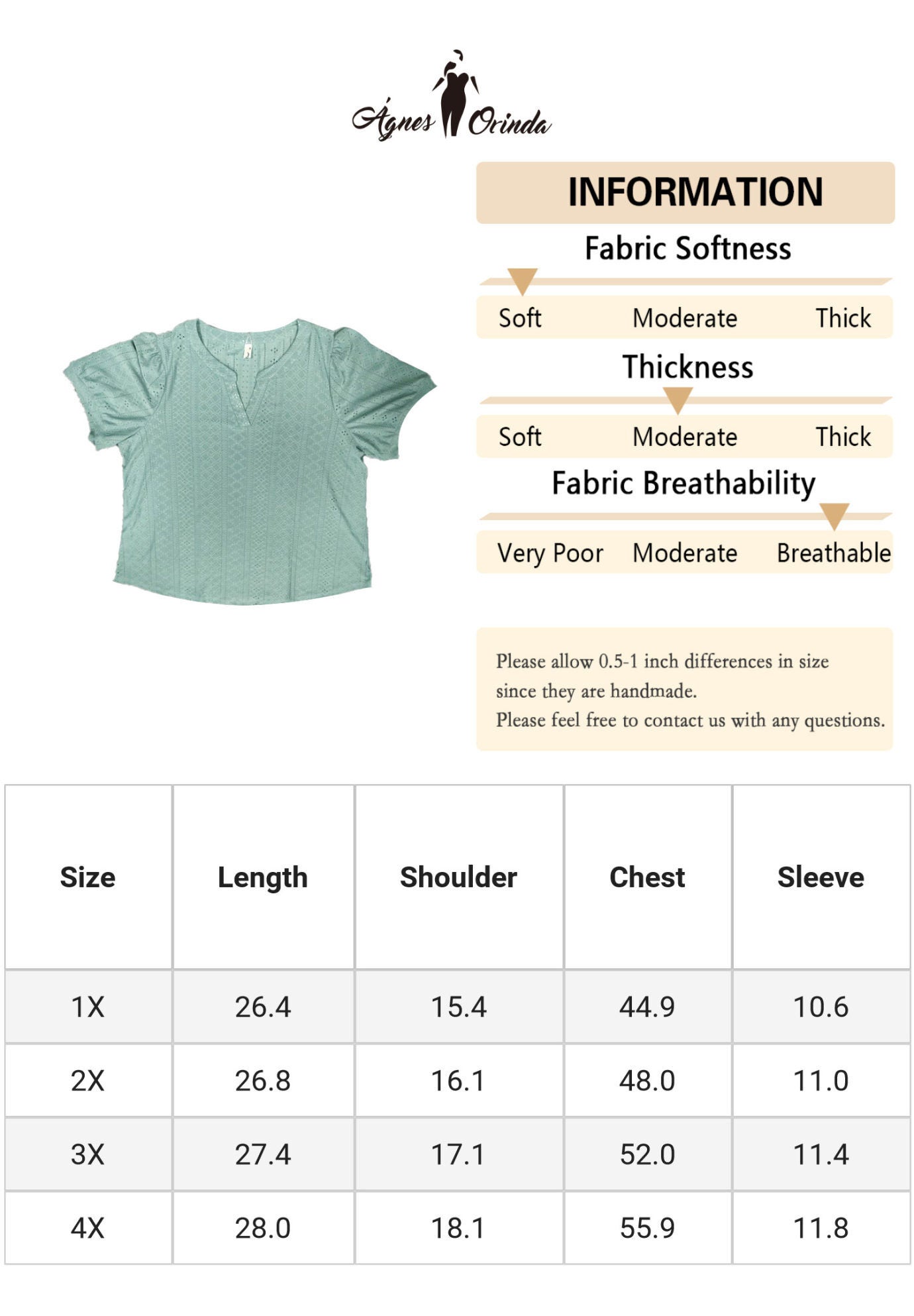 Hollow Casual V Neck Short Sleeve Summer Blouse, Green / Sage Green, alternate image number 4