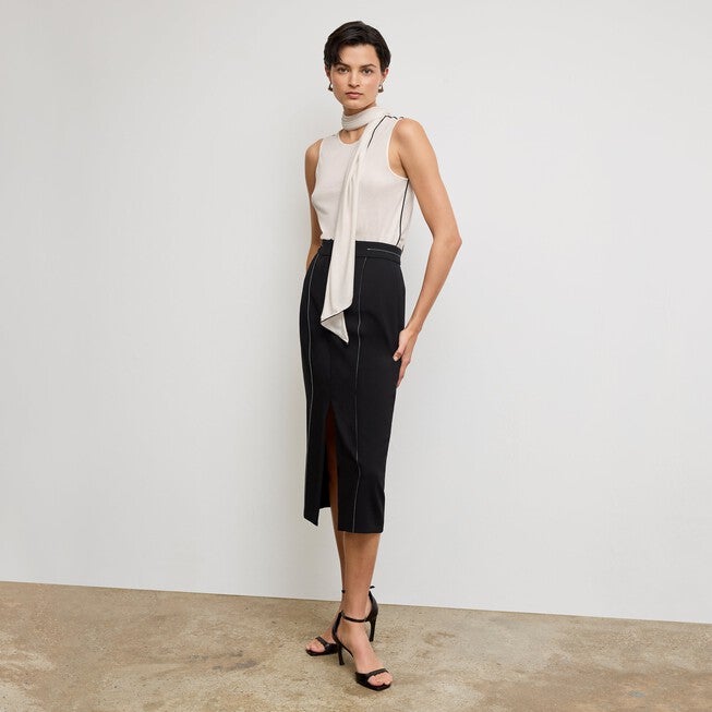 Felicity Scarf Tank - Cloud Jersey, Ivory / Ivory, alternate image number 3