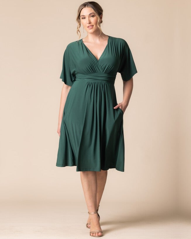 Gia Midi Dress, HUNTER GREEN / Hunter Green, alternate image number 4