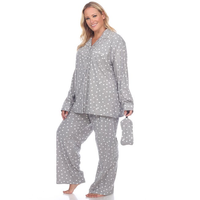 3 Piece Pajama Set, Grey Polka Dots / Cool Gray, alternate image number null