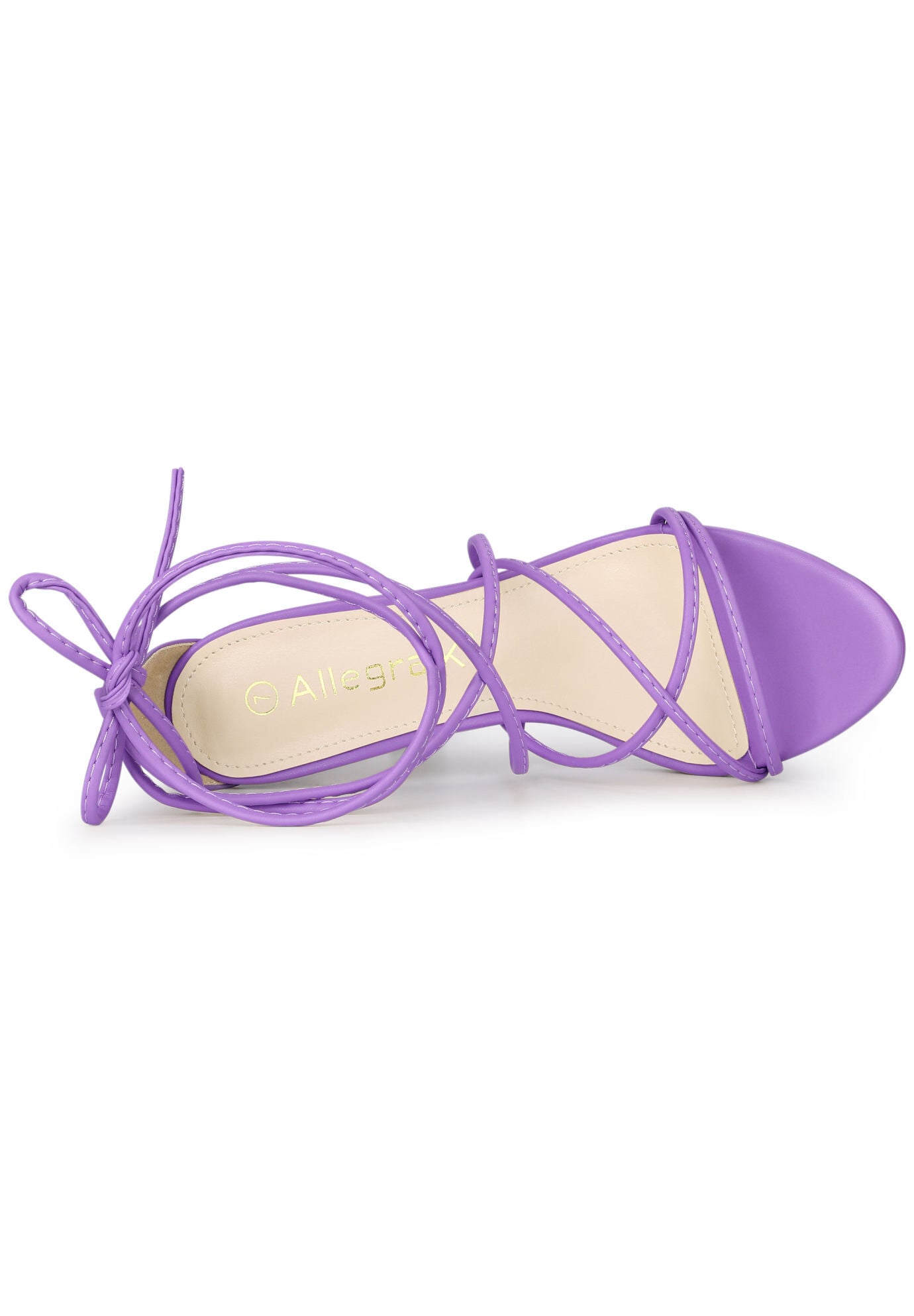 Strappy Heels Lace Up Stiletto Heel Sandals, Lavender / Purple, alternate image number 4