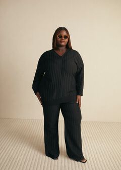 Black Tonal Striped Sweater