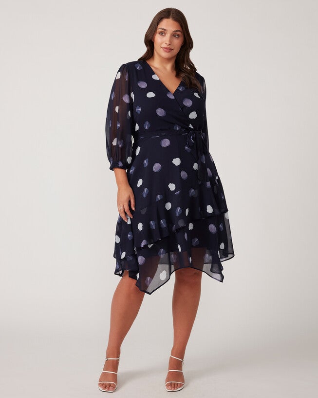 Begin Again Assymm Dress, Navymilk / Navy, alternate image number null