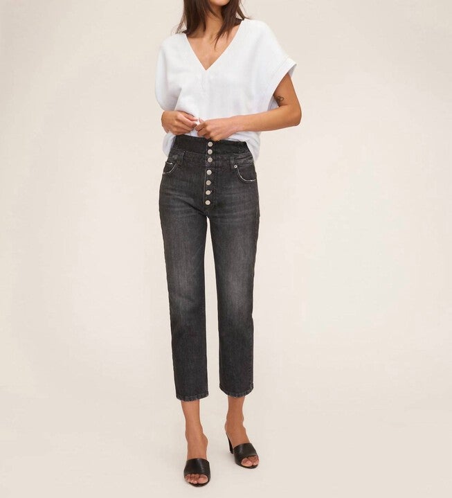 TURNER II HIGH WAIST CORSET JEAN IN FADED BLACK, , alternate image number null
