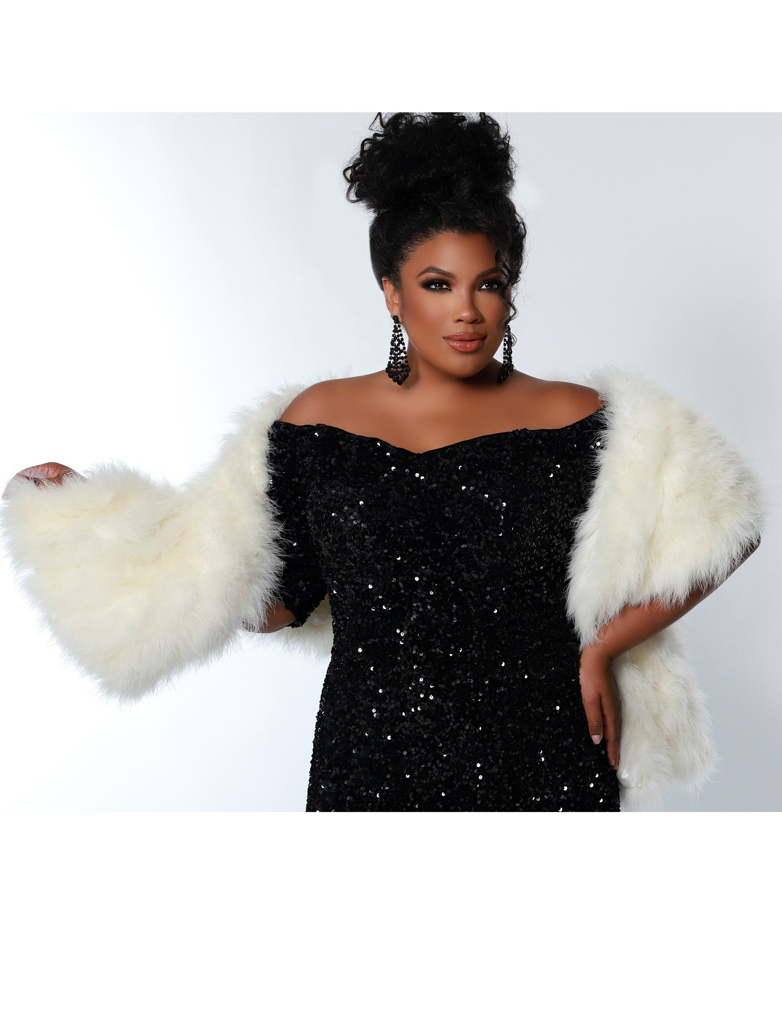SPARK EVENING GOWN, Onyx / Black, alternate image number 2