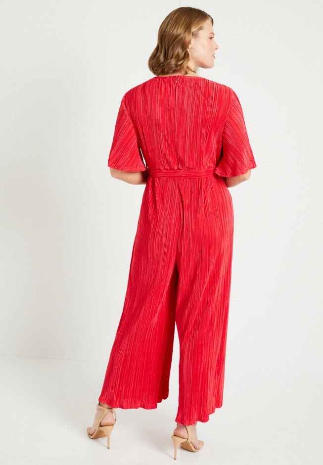Wide-Leg Plisse Jumpsuit, , on-hover image number null