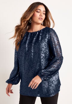 Sequin Boatneck Top