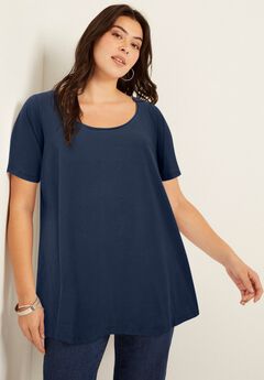 Plus Size Short Sleeve Cotton Tops