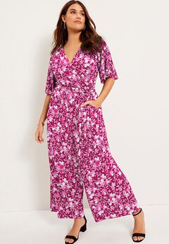 Cold-Shoulder Faux-Wrap Maxi Dress
