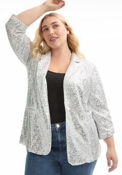 Plus Size Sequin Evening Jackets