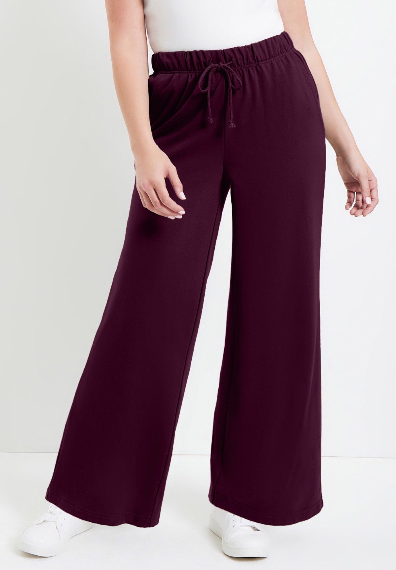 French Terry Wide-Leg Pant