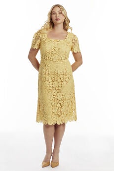 Square-Neck Lace Dress