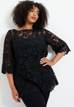 Plus Size Dressy Lace Tops