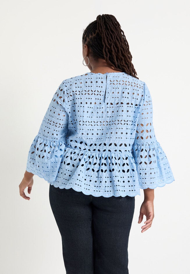 Flounce Peplum Top, PLACID BLUE, on-hover image number null
