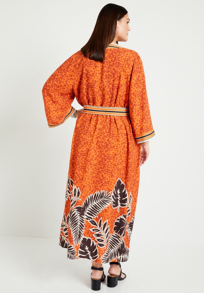 Faux-Wrap Kimono Dress, , on-hover image number null