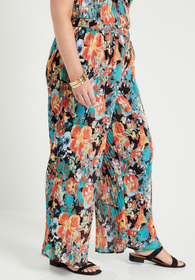 Wide-Leg Georgette Pants, , alternate image number null