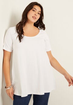 Plus Size White Tunic Top