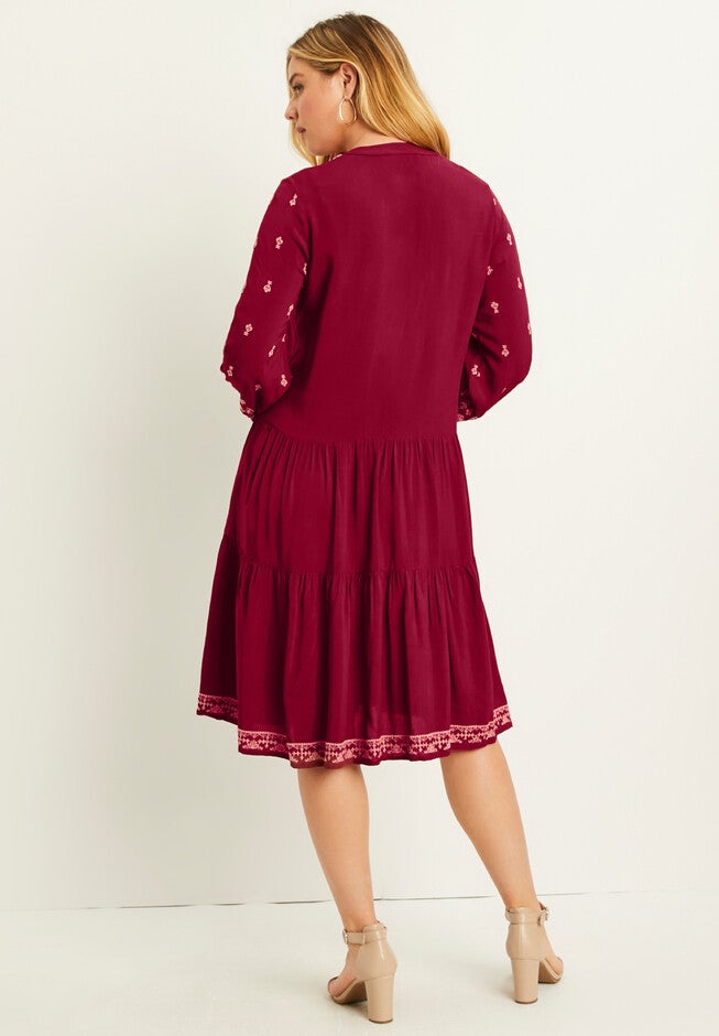 Coraline Embroidered Peasant Dress, , on-hover image number null