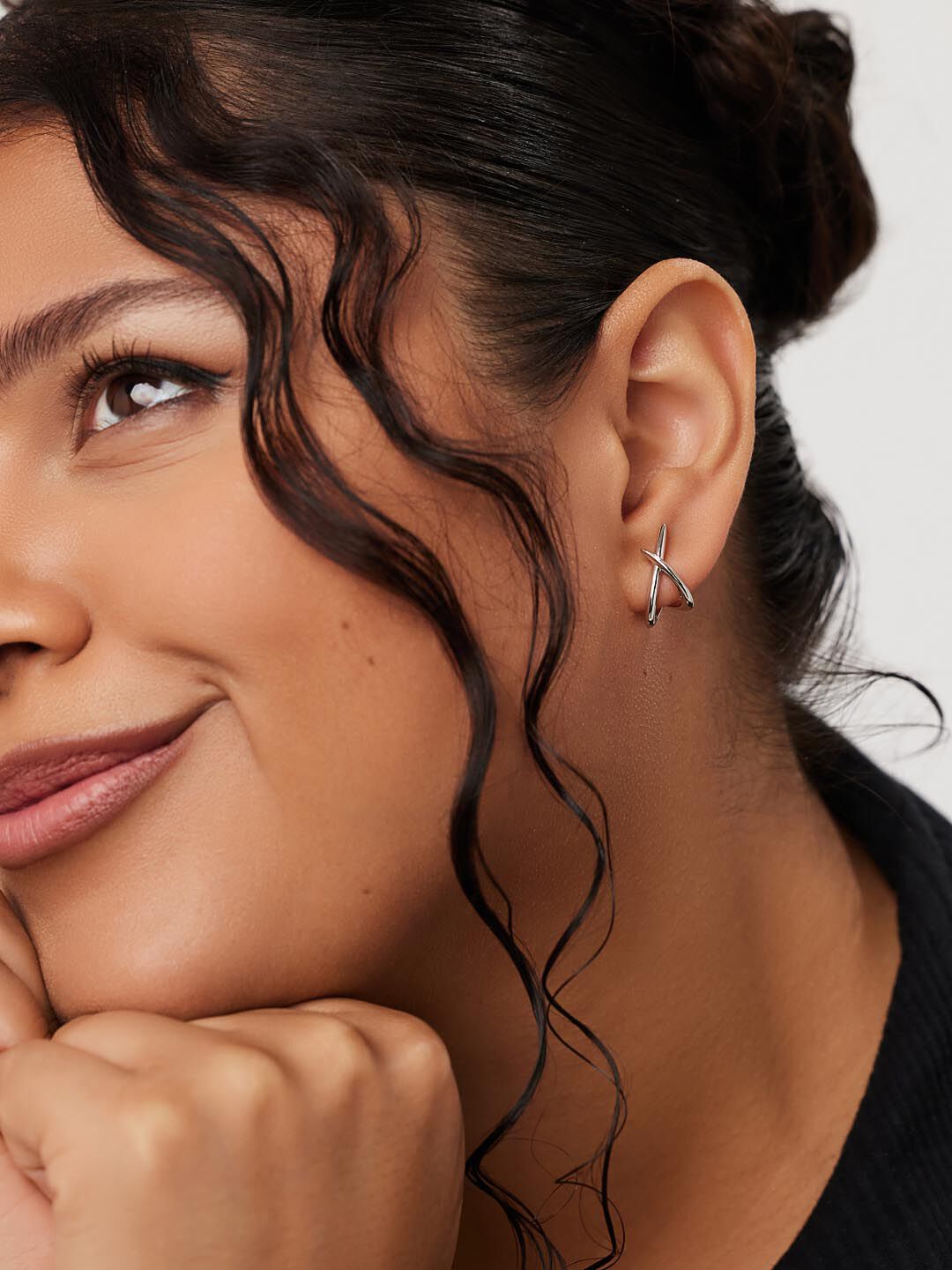 Sloane Stud Earrings, SILVER, alternate image number 2