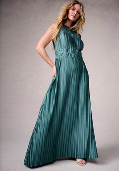 Boatneck Cap-Sleeve Maxi Dress.