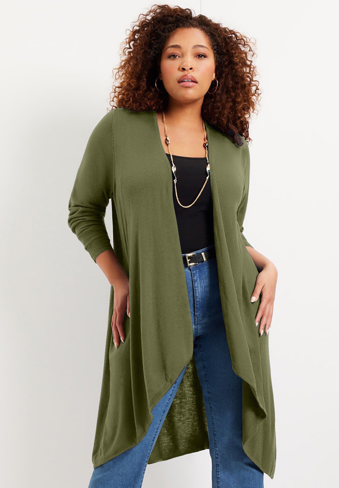 High-Low Cardigan, MOSS GROVE, hi-res image number 0
