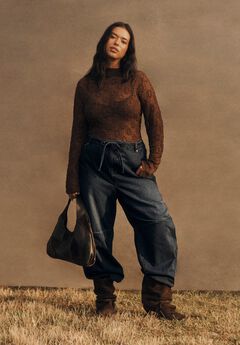 Dramatic Drawstring Barrel Jean