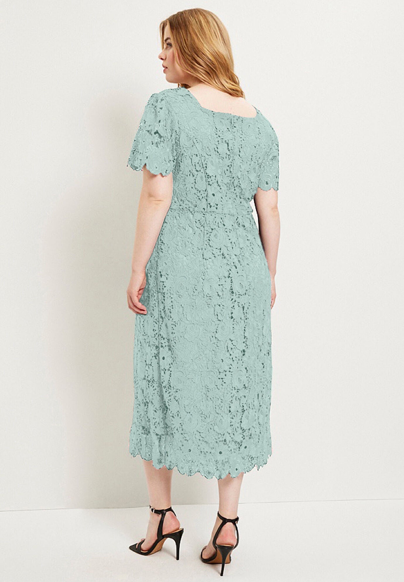 Square-Neck Lace Dress | Dia & Co Square-Neck Lace Dress | Dia & Co