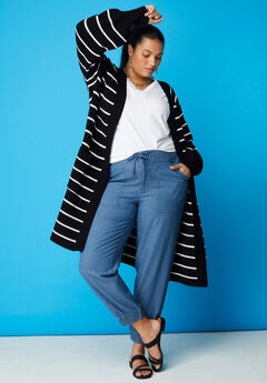 Slimming Black Pocket Cardigan