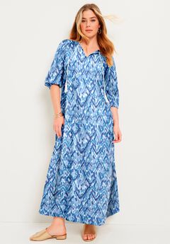 Plus Size Blue Maxi Dress
