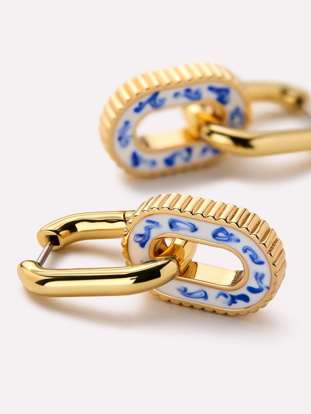 Double Hoop Earrings - Ash Double, MARBLE BLUE, alternate image number 6