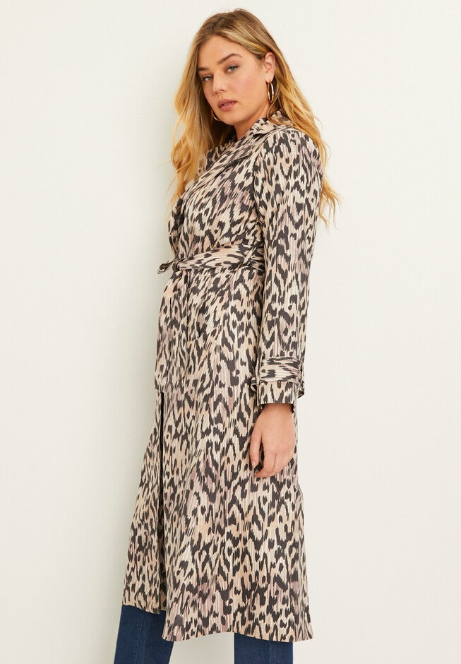 Faux-Suede Trench Coat, , alternate image number null
