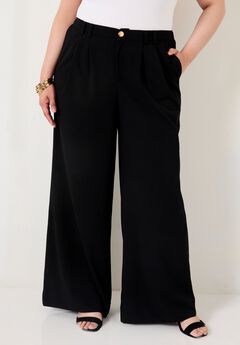 Pleated Wide-Leg Trousers