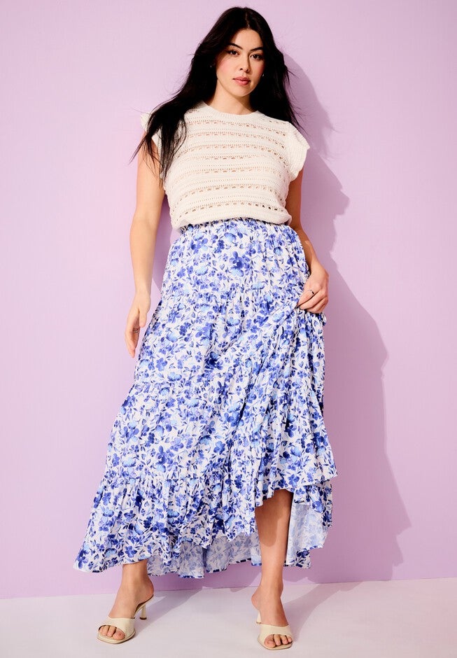 Ruffled-Sleeve Top, SUGAR SWIZZLE, hi-res image number null