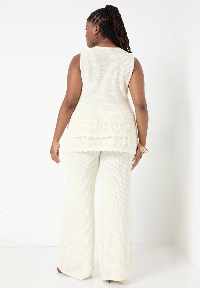 Ruffled-Hem Peplum Tank Top