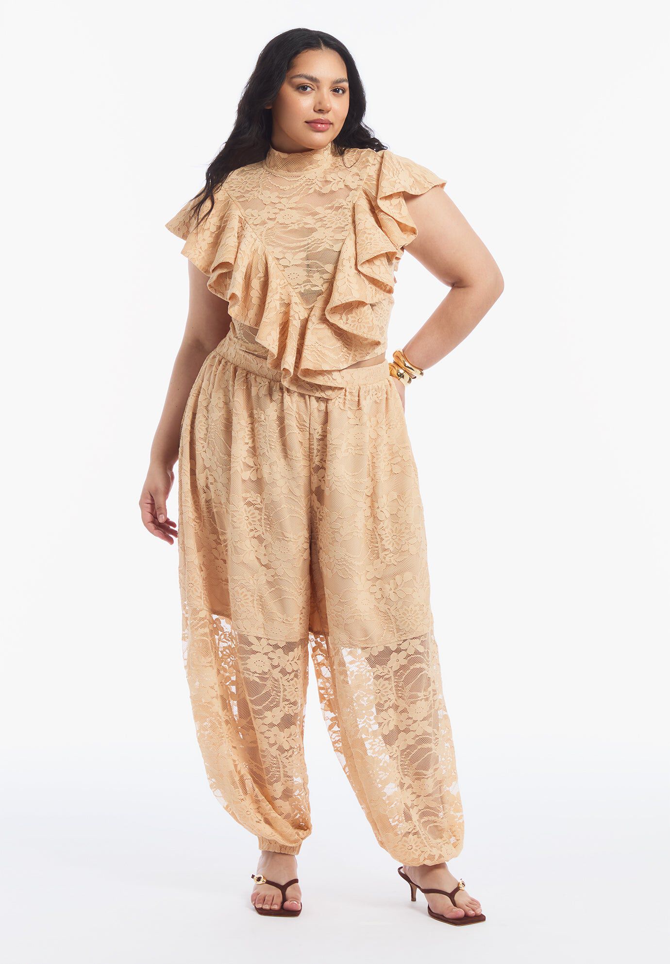 Floral Lace Balloon Pant