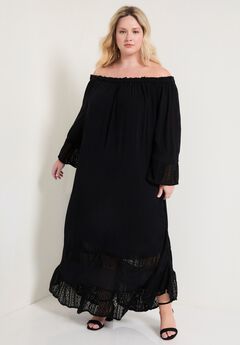 Plus Size Off The Shoulder Maxi Dress