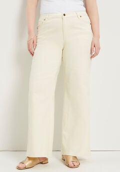 Plus Size Wide Leg Cropped Jeans
