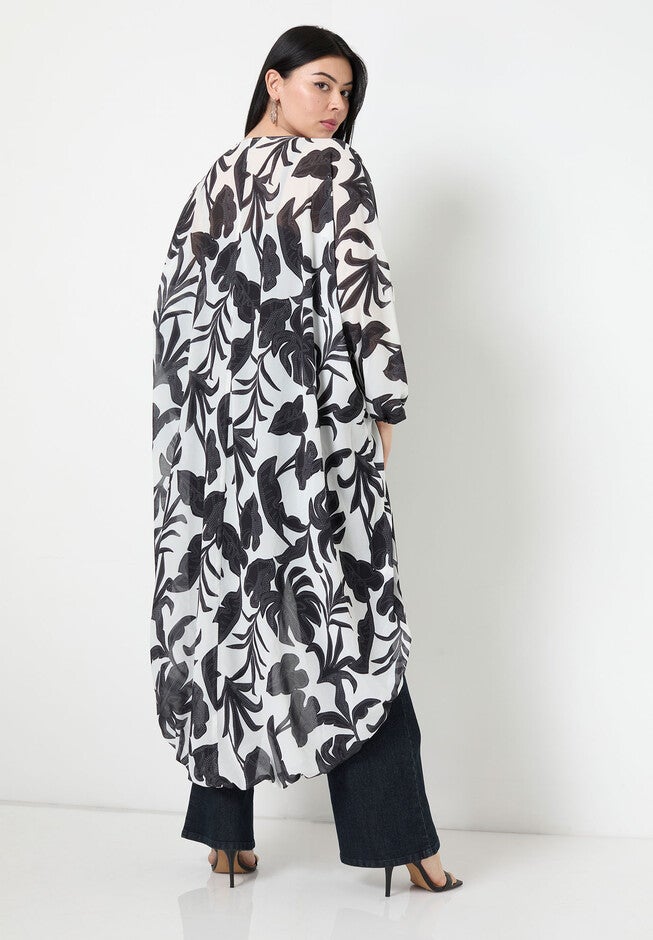 Chiffon Kimono, STITCHED FLORAL, on-hover image number null