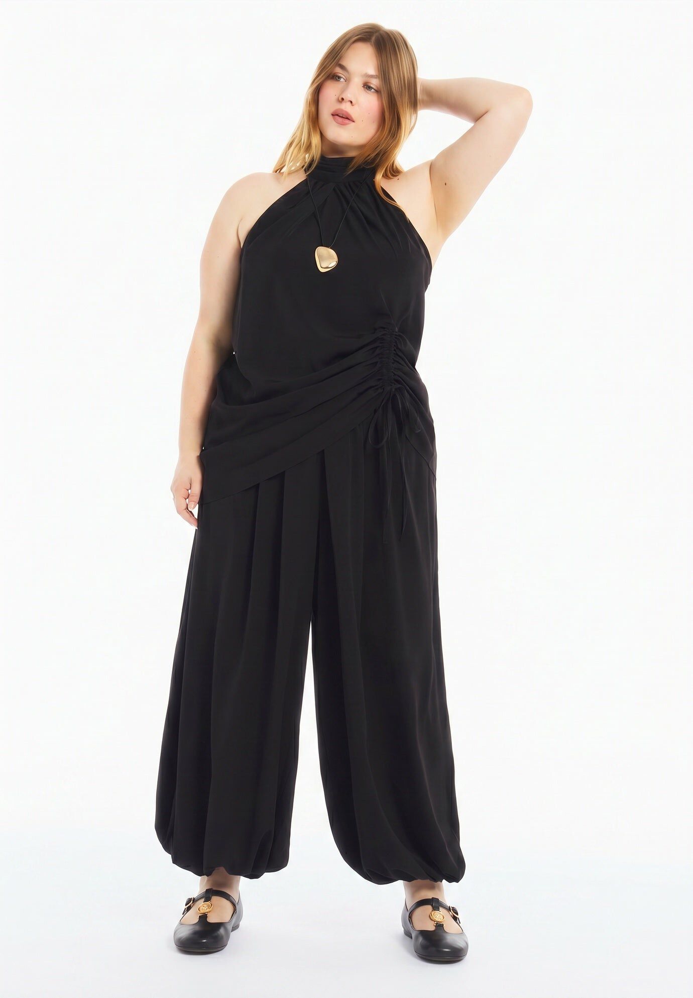 Asymmetric Hem Halter Top