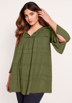 Plus Size Flowy Peasant Tops