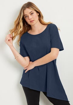 Short-Sleeve Asymmetrical Tunic