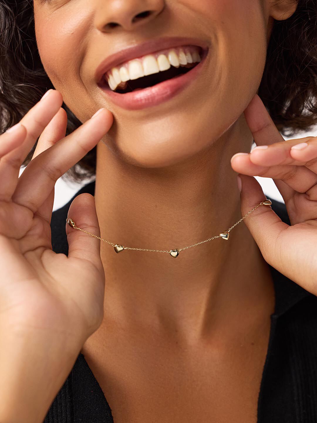 Lev Mini Station Necklace Heart Necklace, GOLD, alternate image number 4