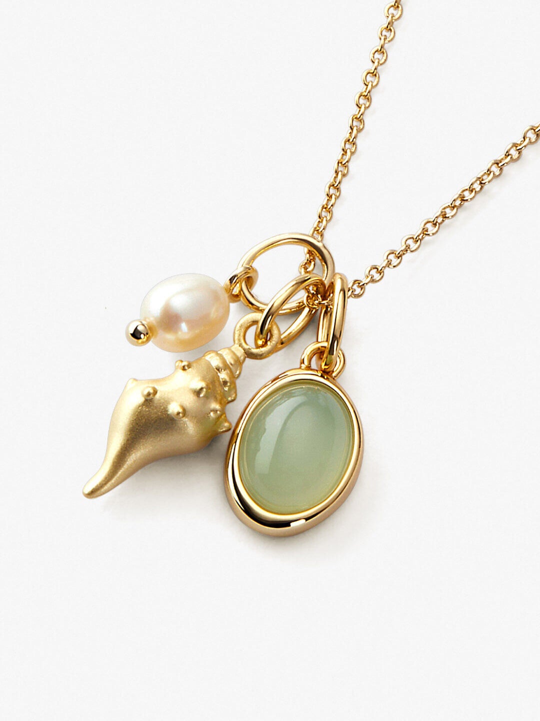Ocean Gold Charm Necklace, GOLD, alternate image number 3