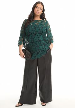 Plus Size Green Lace Top