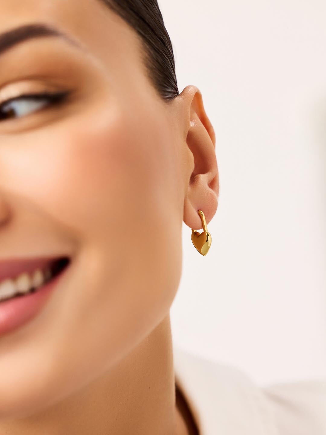 Heart Earrings - Cameron, GOLD, alternate image number 3