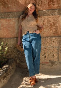 Short-Sleeve Pointelle Cardigan