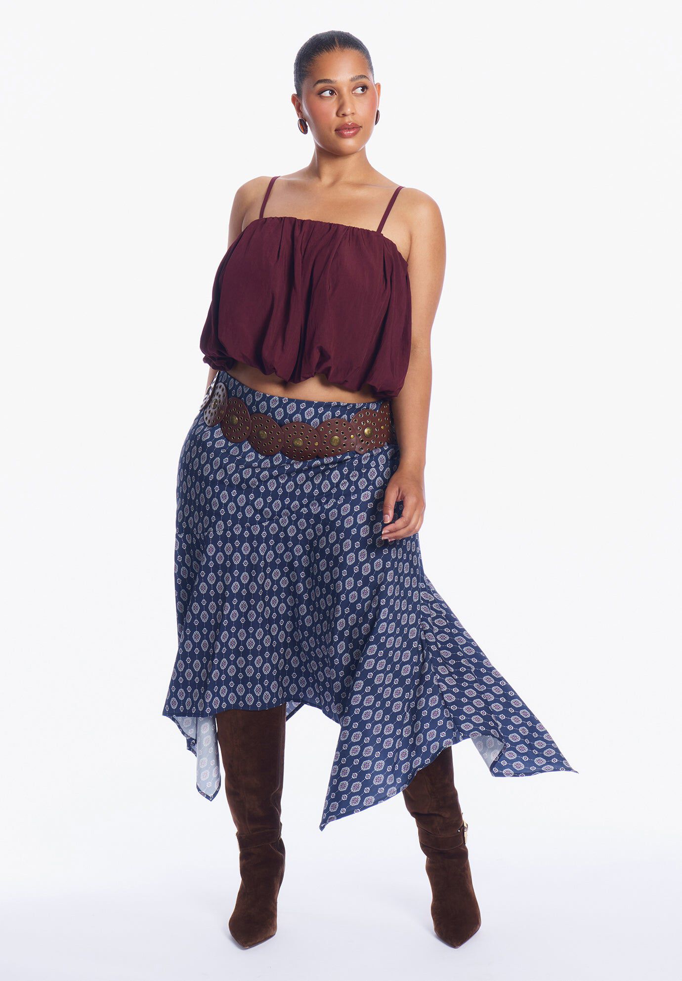 Satin Cropped Bubble Top